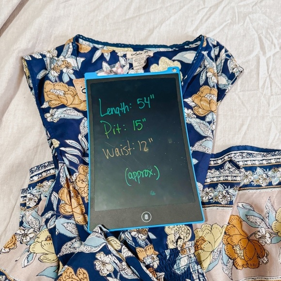 Lola P Floral Boho Sleeveless Maxi Dress in Multi color Blue Womens Size L NWT - Picture 8 of 8